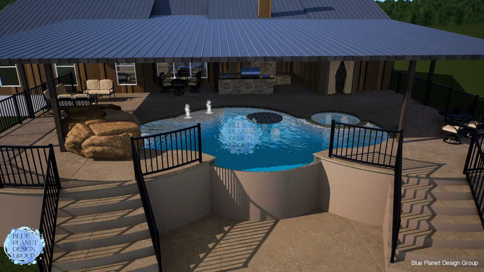 Compact geometric pool from above